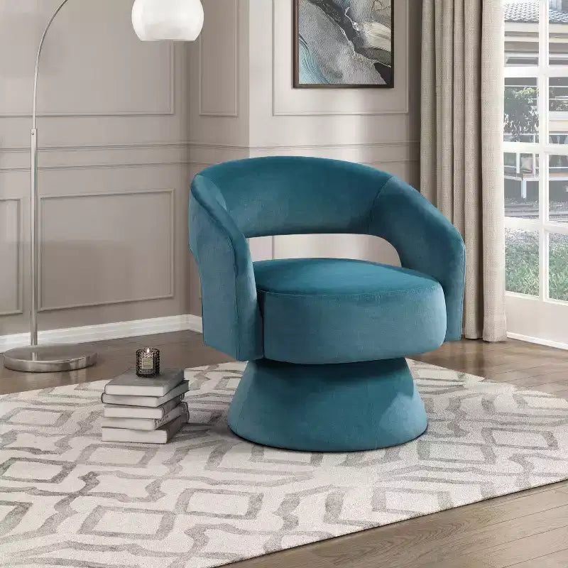 Sillón Acento Giratorio de Terciopelo, 1 Plaza