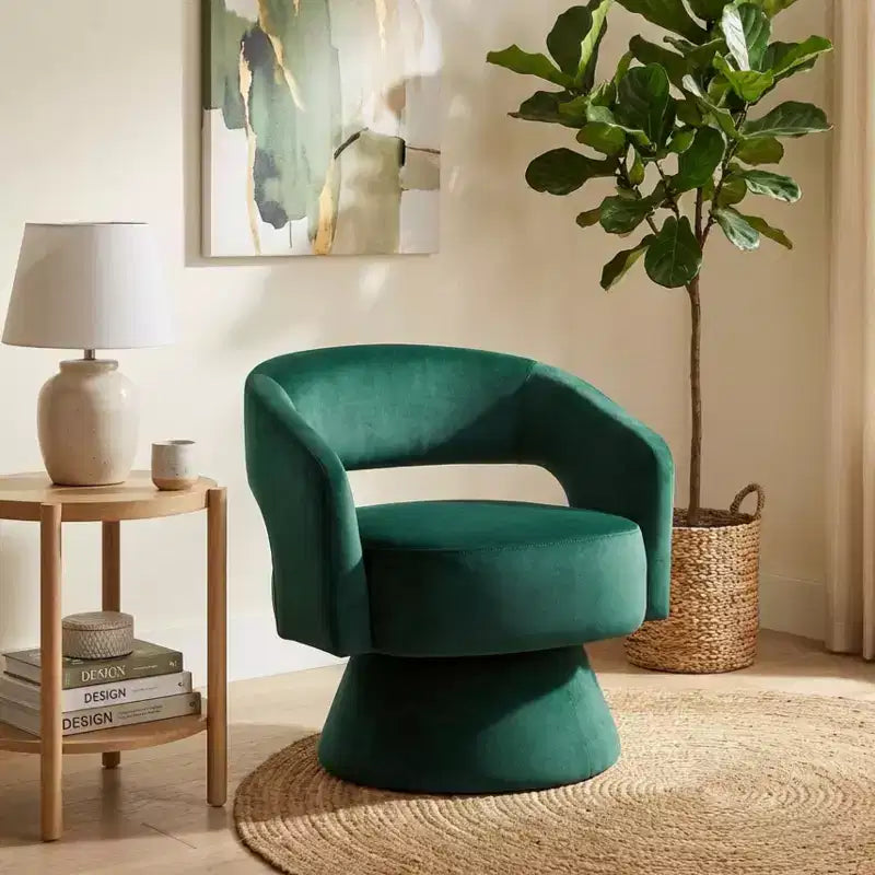 Sillón Acento Giratorio de Terciopelo, 1 Plaza