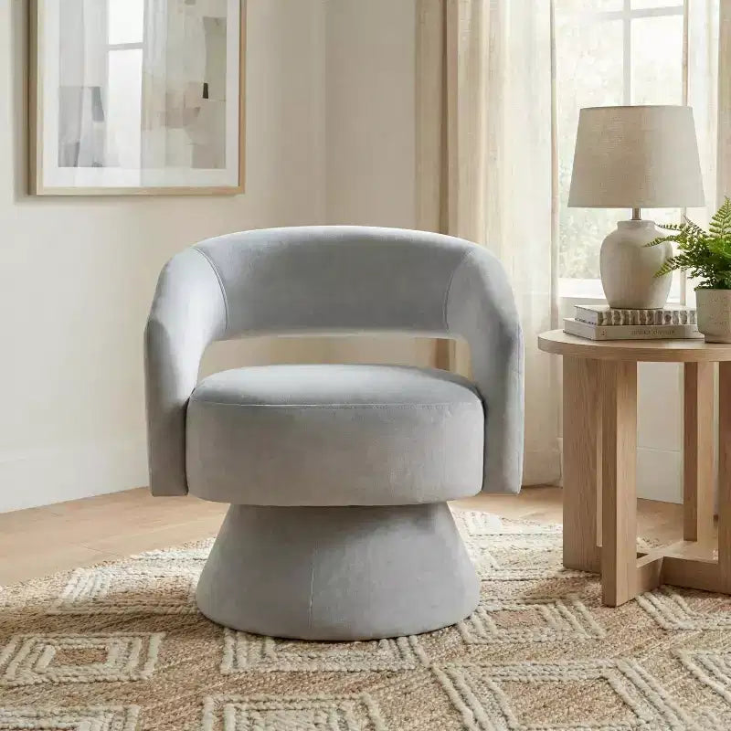 Sillón Acento Giratorio de Terciopelo, 1 Plaza
