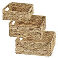 Garnen Set of 3 Woven Baskets Storage, Wicker Basket for Organizing, Woven Storage Baskets for Storage, Basket Set for Shelves Closet Pantry Kitchen