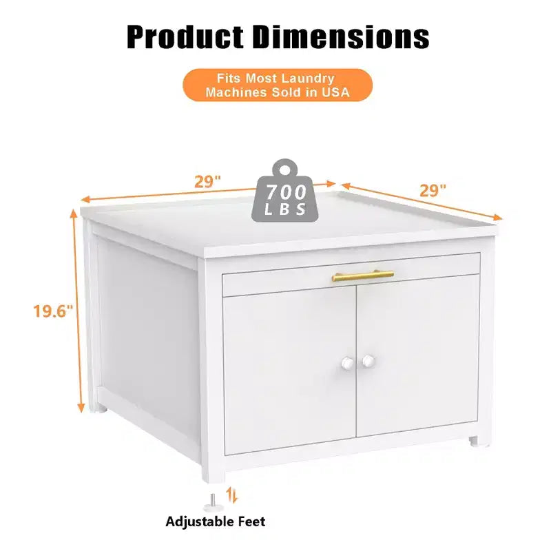 Pedestal de metal resistente para lavadora y secadora, blanco/negro – Unidad individual, antivibración