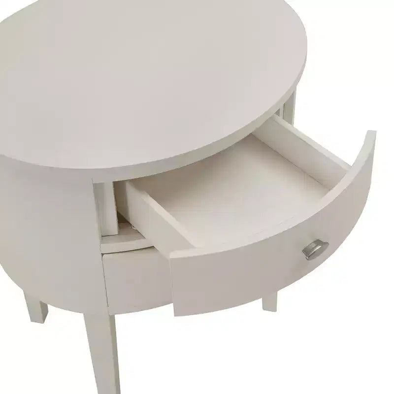 Mesa auxiliar ovalada de madera de 2 cajones (Negro/Espresso/Gris/Blanco), 1 unidad