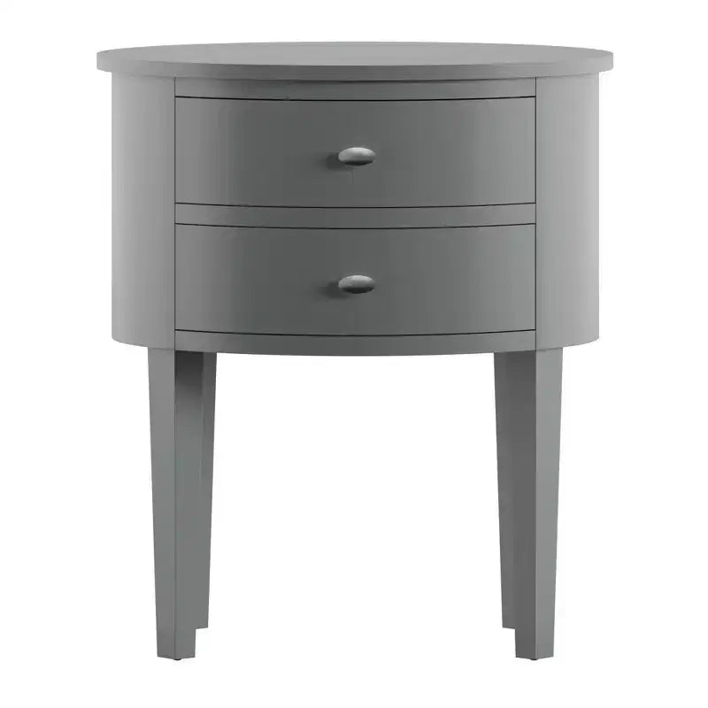 Mesa auxiliar ovalada de madera de 2 cajones (Negro/Espresso/Gris/Blanco), 1 unidad