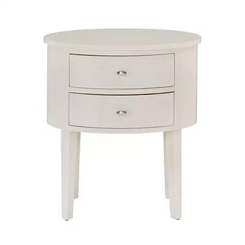 Mesa auxiliar ovalada de madera de 2 cajones (Negro/Espresso/Gris/Blanco), 1 unidad