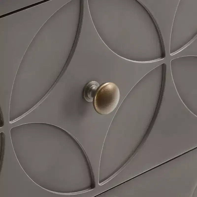 Mesita de Noche Metálica con Cajón, Diseño de Diamante Arqueado, en Negro/Dorado, Azul, Gris y Blanco/Dorado