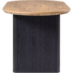 Mesa de comedor ovalada, capacidad 4 a 6 personas, color negro/marrón/natural