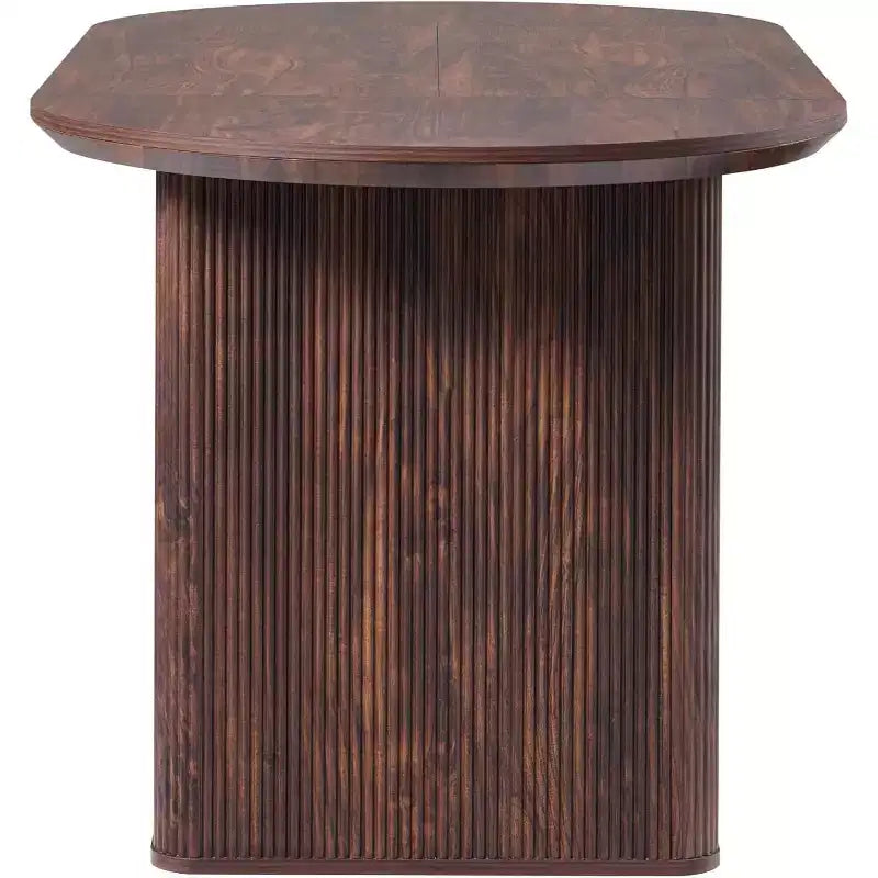 Mesa de comedor ovalada, capacidad 4 a 6 personas, color negro/marrón/natural
