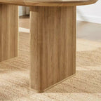 Mesa de comedor ovalada, capacidad 4 a 6 personas, color negro/marrón/natural