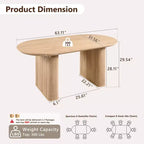 Mesa de comedor ovalada, capacidad 4 a 6 personas, color negro/marrón/natural