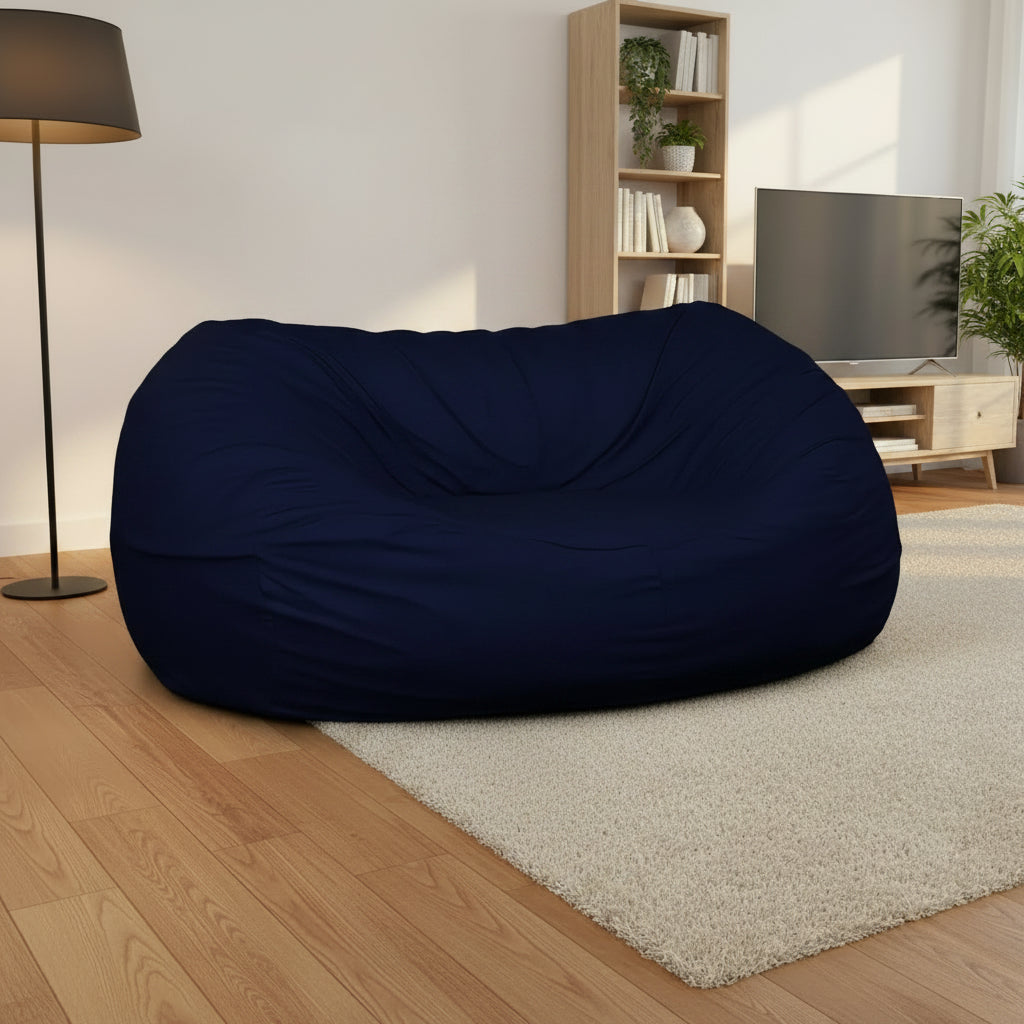 Ultimate Sack Lounger Bean Bag Chair Oversized Indoor Comfy Loveseat, Navy Suede