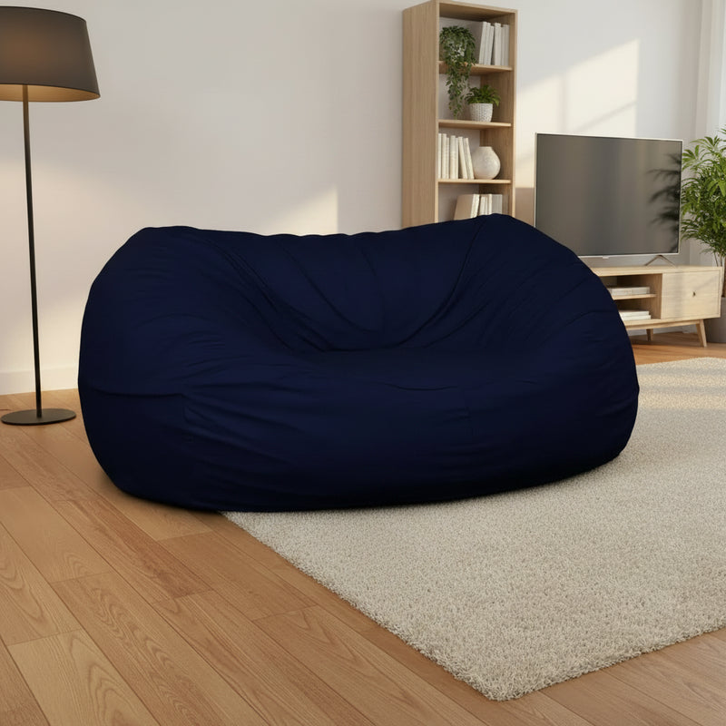 Ultimate Sack Lounger Bean Bag Chair Oversized Indoor Comfy Loveseat, Navy Suede
