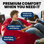 Sillón reclinable tipo puf de gamuza azul marino, 2 plazas