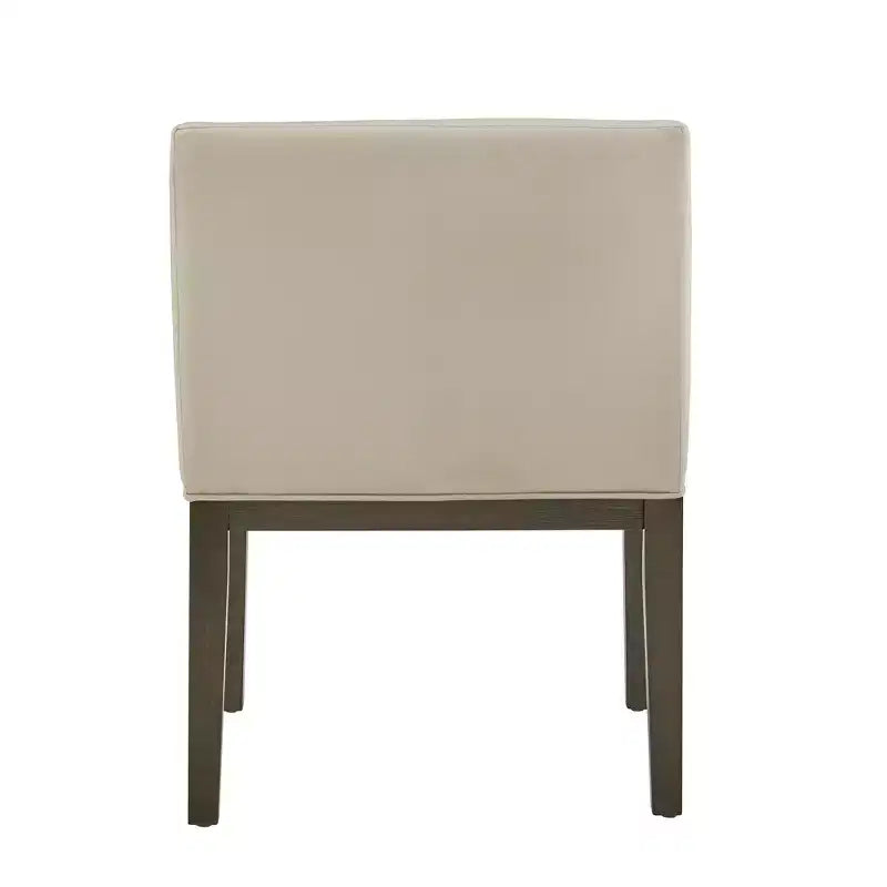 Sillas de comedor con brazos inclinados en gris desgastado y beige, juego de 2
