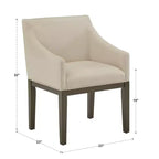 Sillas de comedor con brazos inclinados en gris desgastado y beige, juego de 2
