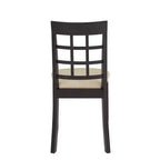 Silla de comedor sin brazos negra/beige, respaldo curvado, juego de 2