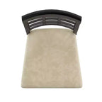 Silla de comedor sin brazos negra/beige, respaldo curvado, juego de 2