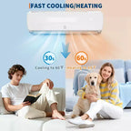 Climatiseur Mini Split Acekool 9000 BTU 19 SEER2, Pompe à Chaleur Inverter Ultra-Silencieuse, 230V, Blanc, Kit de Lignes 3m