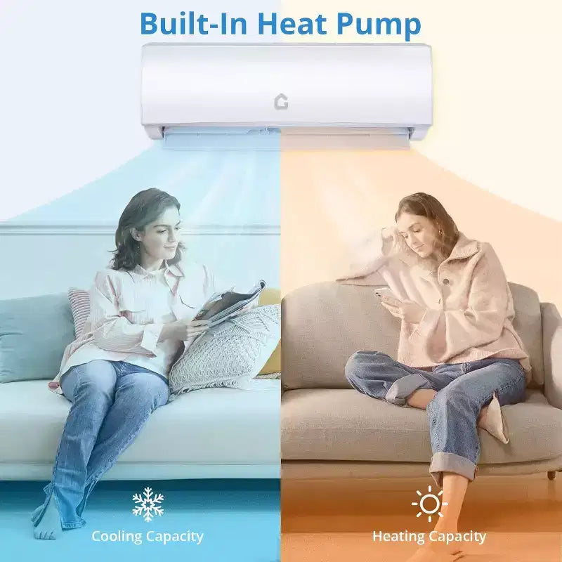 Climatiseur Chauffage Acekool 17000 BTU Mini Split, Pompe à Chaleur Inverter WiFi, Climatisation sans Conduit 230V, Refroidit Chauffe 116 m², Blanc