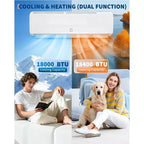 Climatiseur et système de chauffage mini-split Acekool 12 000 BTU SEER2 19, onduleur 6-en-1, sans conduit, mural, blanc, avec kits d'installation