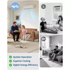 Climatiseur et système de chauffage mini-split Acekool 12 000 BTU SEER2 19, onduleur 6-en-1, sans conduit, mural, blanc, avec kits d'installation