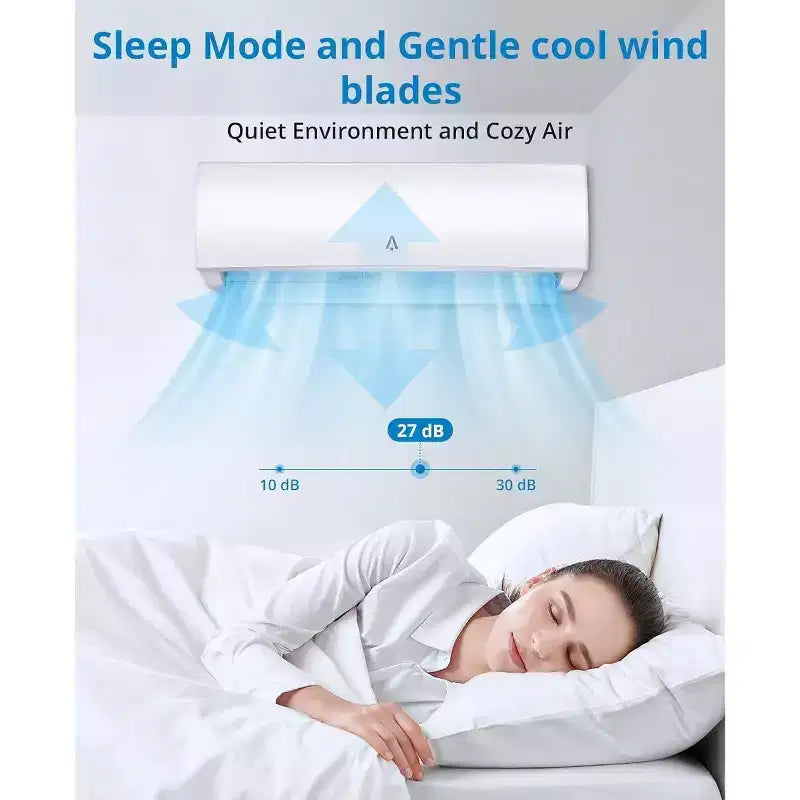 Climatiseur mini-split Acekool 18000 BTU 19 SEER2, pompe à chaleur, Inverter 230V, R32, Blanc, Avec kits d'installation