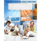 Climatiseur mini-split Acekool 18000 BTU 19 SEER2, pompe à chaleur, Inverter 230V, R32, Blanc, Avec kits d'installation