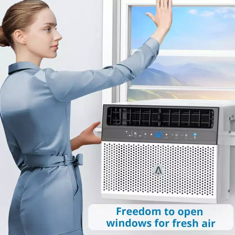Climatiseur de fenêtre Acekool 8 000 BTU, unité de climatisation silencieuse en forme de U avec déshumidificateur et ventilateur, refroidit jusqu'à 34,4 m², télécommande, installation facile
