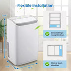 Climatiseur portable GustoWave 12000 BTU 3-en-1 avec refroidissement, vitesses multiples, mode veille, oscillation automatique, télécommande