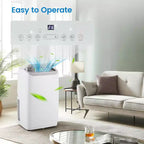 Climatiseur portable GustoWave 12000 BTU 3-en-1 avec refroidissement, vitesses multiples, mode veille, oscillation automatique, télécommande