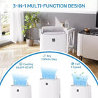 Climatiseur portable GustoWave 12000 BTU avec fonctions de refroidissement, déshumidification et ventilation pour pièces de taille moyenne