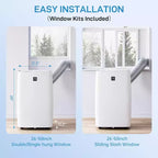 Climatiseur portable GustoWave 12000 BTU avec fonctions de refroidissement, déshumidification et ventilation pour pièces de taille moyenne