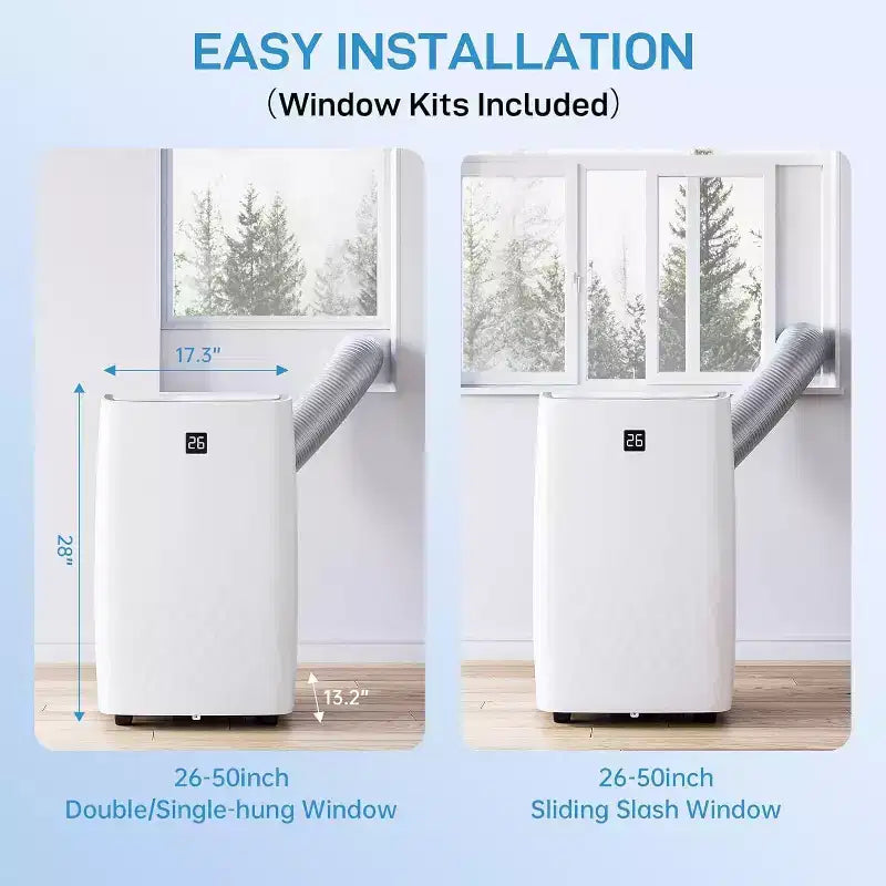 Climatiseur portable GustoWave 12000 BTU avec fonctions de refroidissement, déshumidification et ventilation pour pièces de taille moyenne