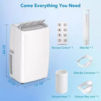 Climatiseur portable GustoWave, unité de climatisation de 14 000 BTU pour la maison et le bureau, pièces jusqu'à 70 m².