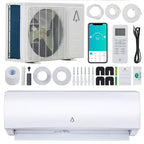 Climatiseur et Chauffage Mini Split sans Conduit 9000 BTU Inverter, 19 SEER2, 115V, Compatible WiFi et Alexa, Auto-Nettoyant, Télécommande, Refroidit 51 m²