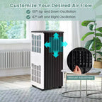 Climatiseur portable Costway 8000 BTU ASHRAE 3-en-1 avec fonctions froid, déshumidificateur, ventilateur et mode nuit