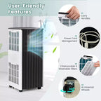 Climatiseur portable Costway 8000 BTU ASHRAE 3-en-1 avec fonctions froid, déshumidificateur, ventilateur et mode nuit