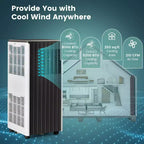 Climatiseur portable Costway 8000 BTU ASHRAE 3-en-1 avec fonctions froid, déshumidificateur, ventilateur et mode nuit