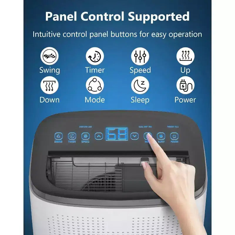Climatiseur portable Garvee 14000 BTU, rafraîchissement de pièces de 65 m², mode veille, 3 vitesses de ventilation, télécommande pour maison et bureau