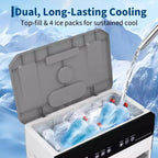 Refroidisseur d'air évaporatif avec réservoir d'eau de 20 litres, 4 pains de glace, 3 vitesses, oscillation à 120°, télécommande et minuterie, 80 W, portable sur pied