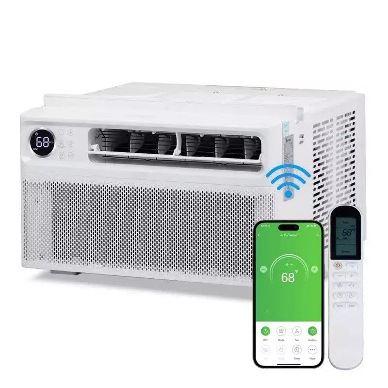 Climatiseur de fenêtre à onduleur Karl Home 10000 BTU compatible Wi-Fi avec télécommande et contrôle par application