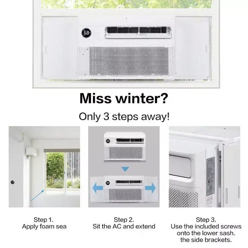 Climatiseur de fenêtre à onduleur Karl Home 10000 BTU compatible Wi-Fi avec télécommande et contrôle par application