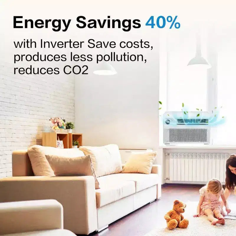 Climatiseur de fenêtre à onduleur Karl Home 10000 BTU compatible Wi-Fi avec télécommande et contrôle par application