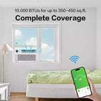 Climatiseur de fenêtre à onduleur Karl Home 10000 BTU compatible Wi-Fi avec télécommande et contrôle par application