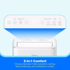 Climatiseur portable intelligent Midea 10 000 BTU DOE avec inverseur, pour des pièces jusqu'à 42 m², blanc