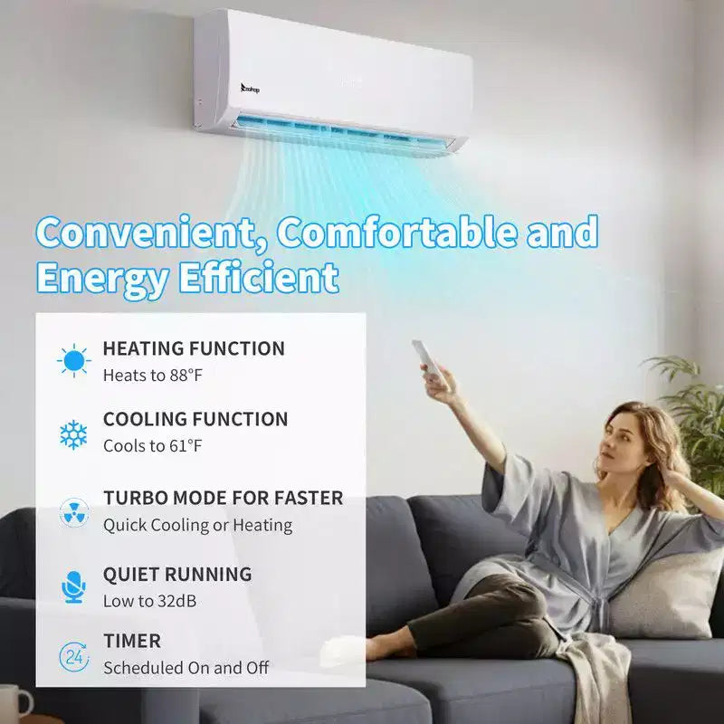 Climatiseur bibloc à thermopompe Karl Home 2 zones 38000 BTU 20 SEER2 (18K+18K)