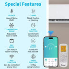 Climatiseur bibloc Karl Home 2 zones 28000 BTU 20 SEER2 avec pompe à chaleur (9K+18K)