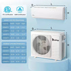 Climatiseur mini-split Karl Home 2 zones 20000 BTU 20 SEER2 avec pompe à chaleur (9K+12K)