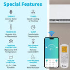 Karl Home Climatiseur bibloc sans conduit avec pompe à chaleur 9 000 BTU 0,75 tonne 20 SEER2 115 V