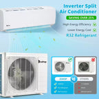Climatiseur mural sans conduit Karl Home 20 SEER2 12 000 BTU 1 tonne avec pompe à chaleur 115 V
