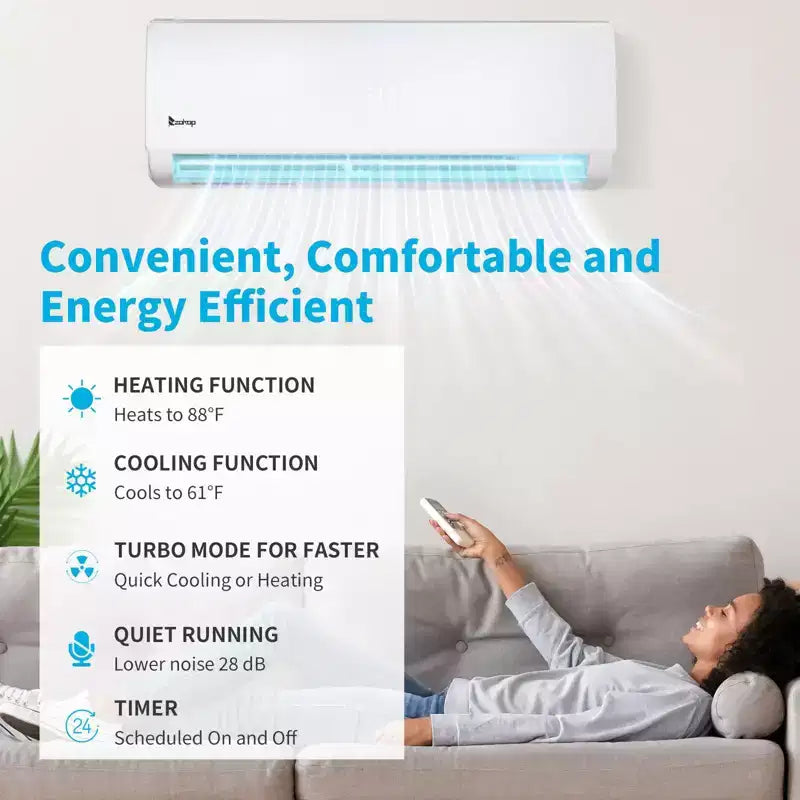 Climatiseur mini-split 3 zones Karl Home 38000 BTU 20 SEER2 avec pompe à chaleur (9K+9K+18K)